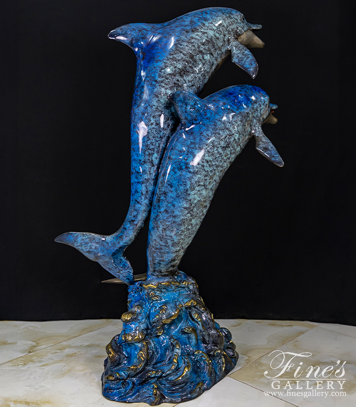 Search Result For Bronze Fountains  - 62 Inch Bronze Dolphins Fountain - BF-760